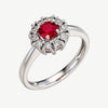 Natural Ruby Stone With Moissanite Ring